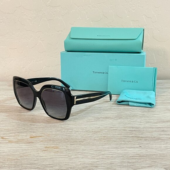 Tiffany & Co. Sunglasses Black Gold TF4183 Excellent Condition - Picture 1 of 9